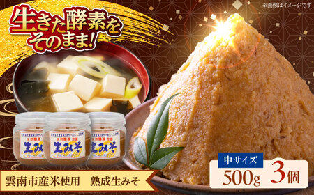 [雲南市産米使用]熟成生みそ(中)500g×3個 味噌 みそ 島根県雲南市/株式会社大東農産加工場[AIEG005]