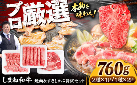 牛肉 しまね和牛焼肉&すきしゃぶ贅沢セット(約800g)[AIEF016] 牛肉