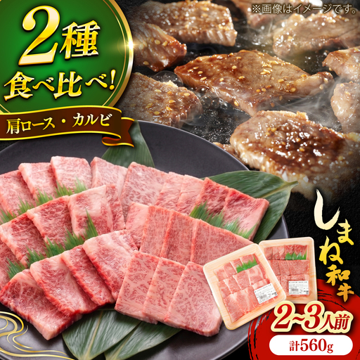 しまね和牛焼肉用2種盛り セット 肩ロース・カルビ 各280g 牛肉 牛肉 [AIDI022]