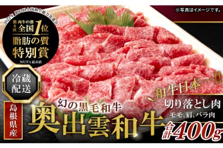 全国大会W受賞!奥出雲和牛切り落し400g(みんなで美味しいを楽しむ!奥出雲和牛) [切り落とし 切り落し 切落し 牛肉 冷蔵 黒毛和牛 400g]