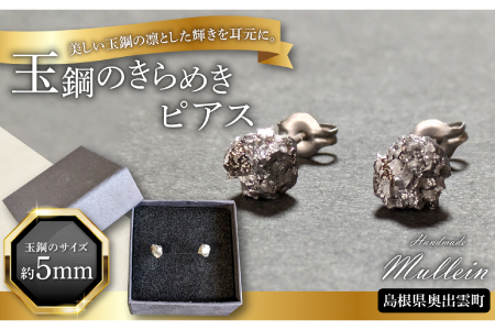 玉鋼のきらめきピアス[ピアス アクセサリー 玉鋼 プレゼント 贈り物 ギフト お祝い 贈答 たたら製鉄 一点物 チタン オシャレ]