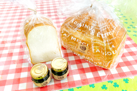 減塩食パンと自家製ジャムのセット[朝食 食ぱん 生食 ぱん ブレッド 朝ごはん トースト ブルーベリー ジャム 手作り 減塩 添加物 不使用]