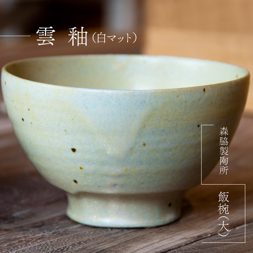 飯碗(大): 雲釉(白マット)