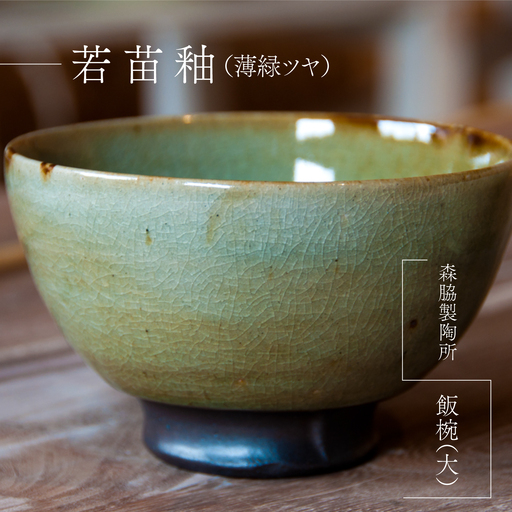 飯碗(大): 若苗釉(薄緑ツヤ)