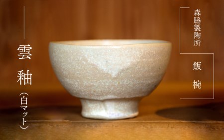 飯椀 : 雲釉(白マット)