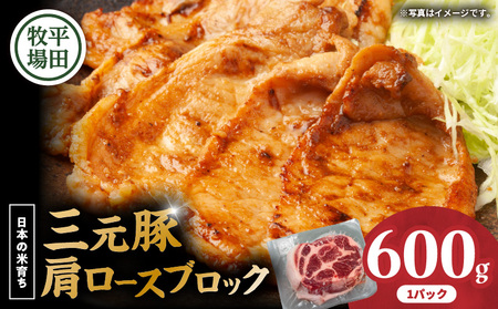 [ 平田牧場 ] 三元豚 肩ロース ブロック 600g T036-016 肉 お肉 にく 豚 豚肉 ブタ ぶた ロース ブロック 肩 黒豚 バークシャー種 特別品種 便利 パック おかず 夕食 美味しい おいしい ジューシー ふるさと納税 北海道 苫小牧市 おすすめ ランキング プレゼント ギフト