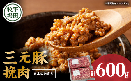 [ 平田牧場 ] 三元豚 ひき肉 600g T036-017 肉 お肉 にく 豚 豚肉 ブタ ぶた 挽肉 ハンバーグ 黒豚 バークシャー種 特別品種 便利 パック おかず 夕食 美味しい おいしい ジューシー ふるさと納税 北海道 苫小牧市 おすすめ ランキング プレゼント ギフト