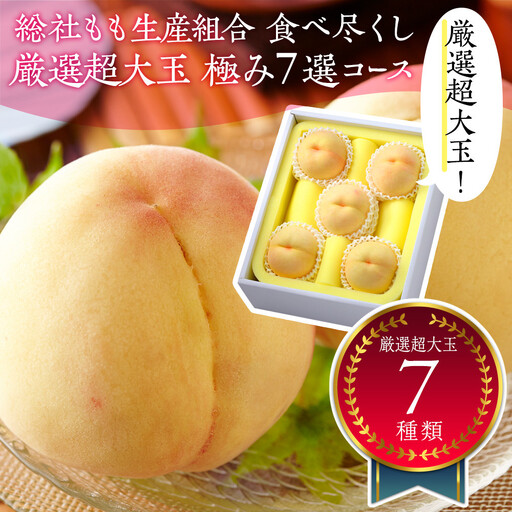 [全7回お届け]総社もも生産組合 食べ尽くし 厳選超大玉 極み7選コース[7月下旬以降発送]