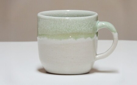 マスカット釉 スイトピー釉 マグカップ 杯 古木灰 灰釉陶器 陶器 天然灰 岡山県 倉敷市