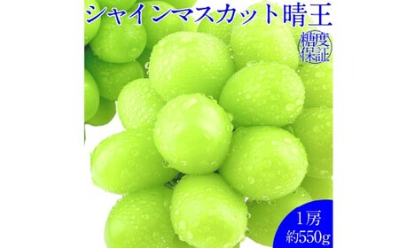 シャインマスカット 晴王 1房 約550g 種無し  皮ごと食べる  フレッシュ  旬の美味しさ【2026年9月上旬-10月下旬 発送予定】【岡山県産 種無し 皮ごと食べる みずみずしい 甘い フレッシュ 9月～10月発送 晴れの国 おかやま ぶどう 葡萄 マスカット 果物大国 彩美菜果 岡山県 倉敷市 おすすめ 人気】