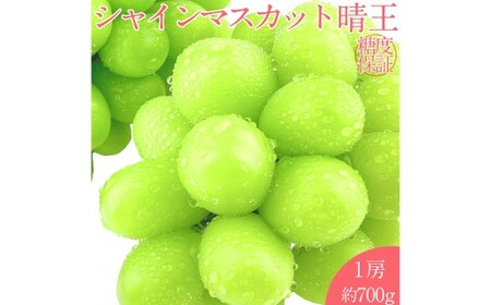 [お中元対象商品] 晴王 シャインマスカット晴王 1房 約700g [先行予約:2026年7月上旬〜8月上旬発送予定] 岡山県産 種無し 皮ごと食べる みずみずしい 甘い フレッシュ 温室栽培 晴れの国 おかやま 果物大国 満天フルーツ 倉敷市