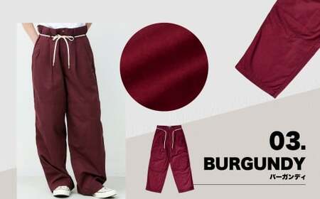 BRENOA チノワイドパンツ バーガンディ( Sサイズ / Mサイズ / Lサイズ ) チノ パンツ チノパンツ チノパン ズボン ファッション 服 洋服 岡山県 倉敷市 [選べるサイズ]