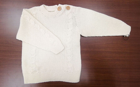 原料は100%日本国内(倉敷市)で完全無農薬により栽培された綿花を使用[100cm]子供用 セーター [子供服 子供用 衣類 ベスト 綿 岡山県 倉敷市 おすすめ 人気]