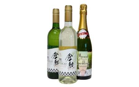 ふなおワイナリー マスカット・オブ・アレキサンドリア 3本詰合せ(やや甘口・やや辛口・甘口(スパークリングワイン)) 750ml×3本[ワイン スパークリングワイン ふなおワイナリー お酒 酒 さけセット商品 岡山県 倉敷市 人気 おすすめ]