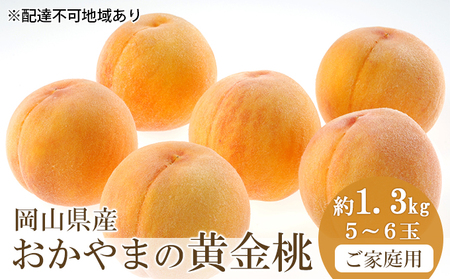 桃 2024年 先行予約 ご家庭用 おかやま の 黄金桃 約1.3kg(5〜6玉) もも モモ 岡山県産 国産 フルーツ 果物