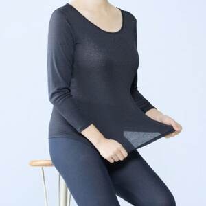 着る岩盤浴BSファイン　スタンダード8分袖シャツ【Mサイズ/ブラック】【1475625】