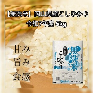 [無洗米]令和7年産 岡山県産 こしひかり 5kg