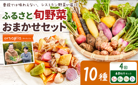 季節の旬野菜 おまかせセット 10種 4回 季節定期便 (農薬・化学肥料不使用)オルタッリャ [5月・8月・11月・2月に発送予定][配送不可地域あり]