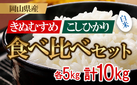 お米 食べ比べセット 10kg(コシヒカリ・きぬむすめ)井原市美星町産(令和7年産)