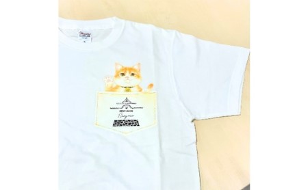 猫城主 さんじゅーろTシャツ（ホワイト） ファッション 猫グッズ 猫T コットン100％ 猫柄 猫好き 普段使い お出かけ  Sサイズ