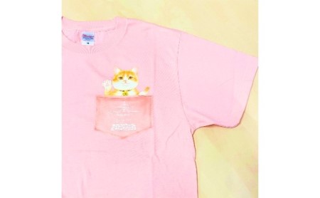 猫城主 さんじゅーろTシャツ（ピンク） ファッション 猫グッズ 猫T コットン100％ 猫柄 猫好き 普段使い お出かけ  Sサイズ