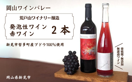 岡山ワインバレー 荒戸山ワイナリー醸造 ワイン2本セット(発泡性ワイン・赤ワイン)