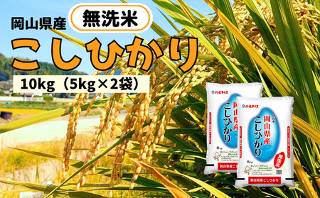 [令和7年産]無洗米 こしひかり 10kg 5kg×2袋 岡山県産 [先行予約 2025年10月上旬から順次発送]