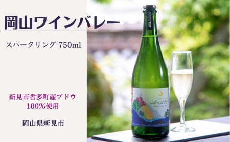 岡山ワインバレーのSparklingHAKUBI(スパークリング白ワイン・辛口)東京ワイナリー醸造
