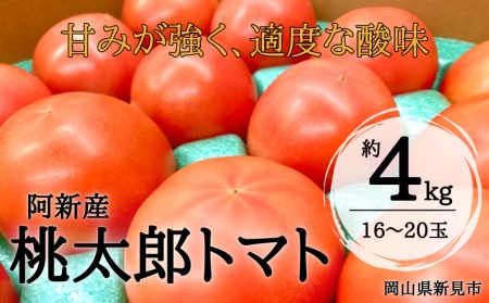 阿新産桃太郎トマト 1箱 約4kg 16〜20玉 [7〜9月限定]