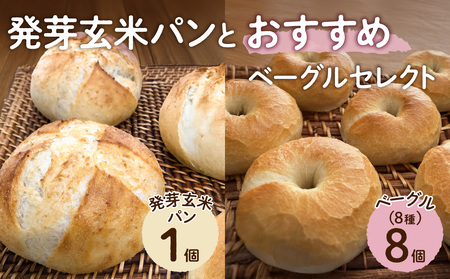 発芽玄米パンとおすすめベーグルセレクト[ ベーグル パン 自家製 酵母 発芽 玄米 もっちり オススメ ]