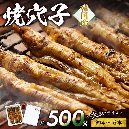 焼穴子 約500g(韓国産・大きいサイズ約4〜6本)[焼穴子]