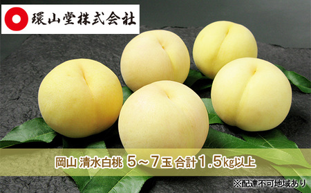 桃 2024年 先行予約 岡山 清水 白桃 5～7玉 合計1.5kg以上  もも モモ 岡山県産 国産 フルーツ 果物 ギフト 環山堂