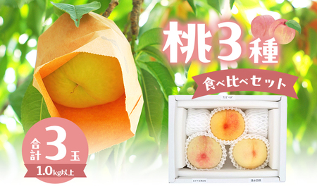 桃 2025年 数量限定 桃3種食べ比べセット 3種×各1玉 計1.0kg以上 岡山県 赤磐市産
