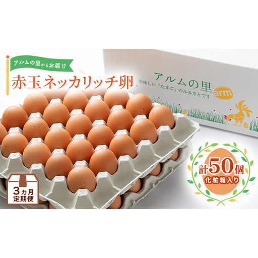 卵【3回 定期便】 赤玉 ネッカリッチ卵 50個入り 鶏卵 たまご