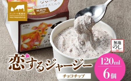 [ジェラート醍醐桜][熨斗有]恋するジャージー チョコチップ 6個セット / 岡山 真庭 醍醐桜 極上スイーツ 濃厚 プレゼント 贈答 デザート ギフト ジャージー牛 ミルク チョコレート ジェラート おやつ 子供から大人まで 冷凍 人気 贅沢 [jfg-daigo017n]