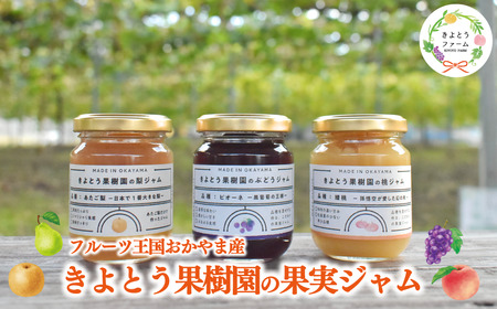 [きよとうファーム]果樹園の品種を楽しむ果実ジャム 3種 (岡山県産)9月以降順次発送[KF-K004-01]