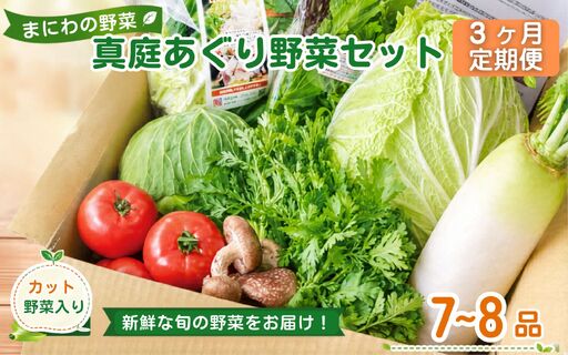 [3カ月定期便]真庭あぐり野菜セット セットカット野菜が1品入る 7〜8品 / 詰め合わせ 産地直送 お試し 岡山県 産直工房 新鮮 あぐりガーデン 国産 [配送不可:北海道/沖縄県/離島] [jujy-tkb048]