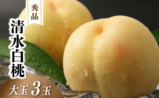 清水白桃 秀品 大玉3玉 momo33 [配送不可地域:北海道/沖縄県/離島] [jujy082-01]