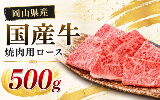岡山県産 国産牛 焼肉用ロース 500g(250g×2) 岡山県産 国産牛 ギフト お歳暮 お中元 プレゼント [ymmt008-01]