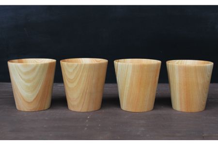 天然ひのきカップ 4個セット[mokuzai03]