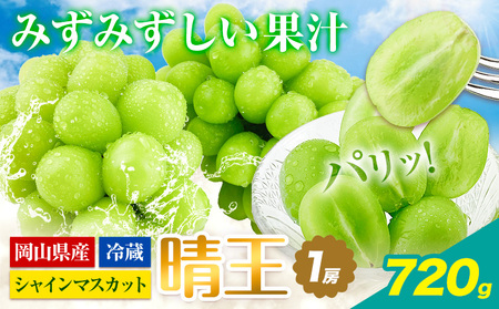 シャインマスカット マスカット 晴王 岡山県産 ぶどう [2024年先行予約] シャインマスカット 晴王 1房 720g 岡山県産[9月上旬-11月中旬頃出荷(土日祝除く)] ハレノフルーツ マスカット 送料無料 岡山県 浅口市 フルーツ 果物 贈り物 ギフト 国産 岡山県産 くだもの 青果物 [配送不可地域あり]