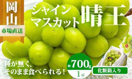 [令和7年発送・先行予約]岡山県産 シャインマスカット(700g以上・晴王)1房 化粧箱入り