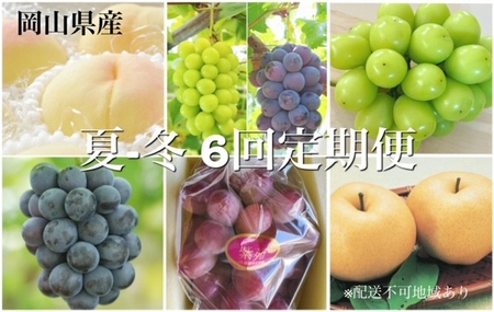 dh-1[令和8年発送・先行予約]岡山県産 晴れの国岡山フルーツ7月8月9月10月11月12月定期便6回 化粧箱入りB