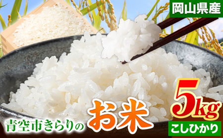 令和6年産 青空市きらりの お米 5kg 岡山県産 こしひかり 青空市きらり[30日以内に出荷予定(土日祝除く)]岡山県 矢掛町 白米 精米 米 コメ