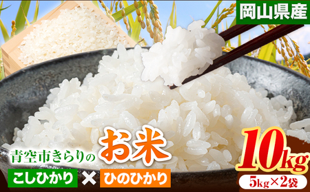 令和6年産 青空市きらりの お米 10kg 岡山県産 こしひかり×ひのひかり 青空市きらり[30日以内に出荷予定(土日祝除く)]岡山県 矢掛町 白米 精米 米 コメ