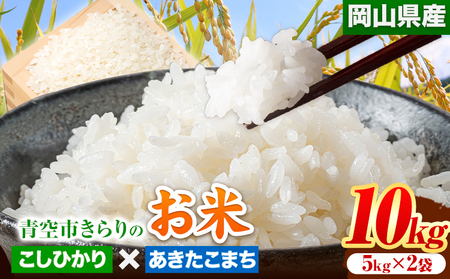 令和6年産 青空市きらりの お米 10kg 岡山県産 こしひかり×あきたこまち 青空市きらり[30日以内に出荷予定(土日祝除く)]岡山県 矢掛町 白米 精米 米 コメ