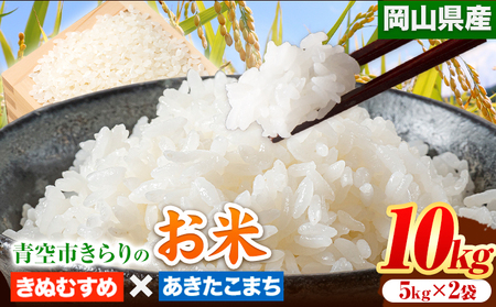 令和6年産 青空市きらりの お米 10kg 岡山県産 きぬむすめ×あきたこまち 青空市きらり[30日以内に出荷予定(土日祝除く)]岡山県 矢掛町 白米 精米 米 コメ