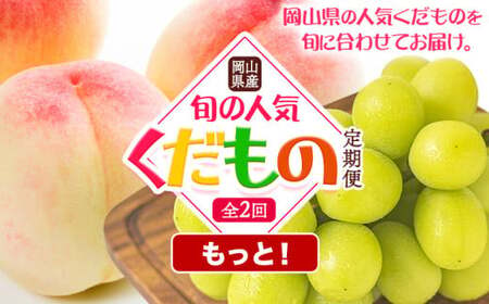 [先行予約]岡山県産 旬の 人気 くだもの もっと! 定期便 全2回 桃 約2kg シャインマスカット 約2kg[7月上旬-11月中旬頃出荷]フルーツ 果物 定期便 お取り寄せ デザート 送料無料