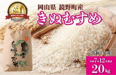 【先行予約】令和7年産 鏡野町産 きぬむすめ 精米20kg（10kg×2袋）［2025年12月発送］【035-a005-12】