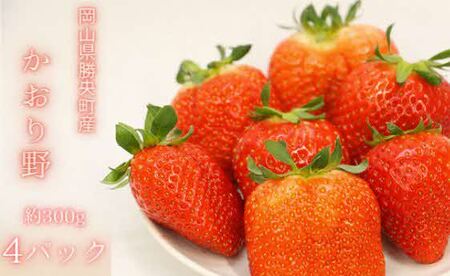 岡山県 勝央町産 いちご かおり野 約1.2kg(約300g×4パック) _A35